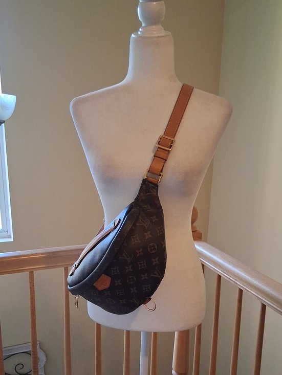 Louis Vuitton Handbags - Authentic Louis Vuitton Brown Monogram Crossbody Sling Bum Bag with Tan Strap